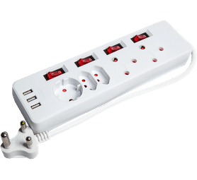 PowerWorx 5 Way Multi-plug White - Exclusive to Build and Fix