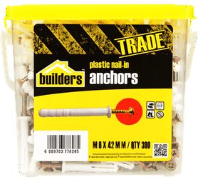 Build and Fix 300 x Nail In Anchor 42 x 6 x 6 mm