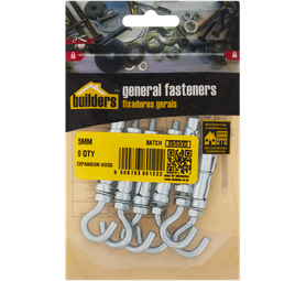 Build and Fix 6 x Expansion Hook Bolts 5 mm