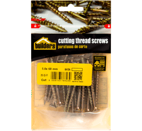 Build and Fix 25 x Cut Thread Screws 5 x 60 mm