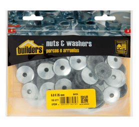 Build and Fix EPDM 100 x Bond Washers Silver 6.0 x 26 mm