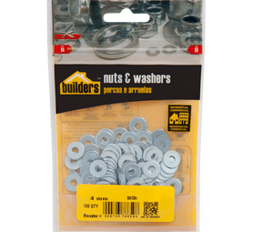 Build and Fix 100 x Rivets Washers Silver 4 mm