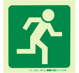 Parrot Products Photoluminescent E29 Running Man Facing Right Sign Green 190 mm