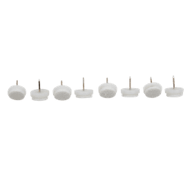 Safe Top Glides Plastic and Felt With Nail White 20 mm x 8 Pads