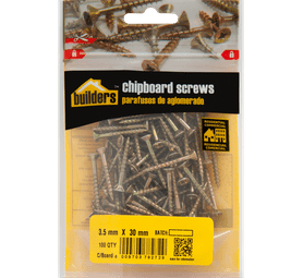Build and Fix 100 x Chipboard Screws 3.5 x 30 mm
