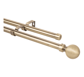 Design House Double Ball Curtain Rod Brass 3000 mm