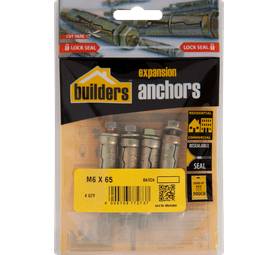 Build and Fix 4 x Expansion Anchors 6 x 65 mm