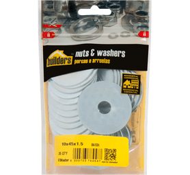 Build and Fix 35 x Flat Washers Silver 10 x 45 x 1.5 mm