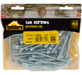Build and Fix 100 x Threaded Coarse Hex Screws 5.5 x 65 mm