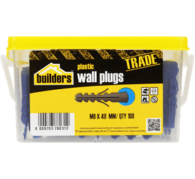 Build and Fix 100 x Wall Plugs 8 x 40 mm
