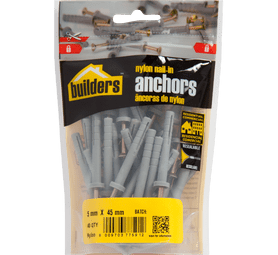 Build and Fix 40 x Nylon Nail in Anchors 5 x 45 mm