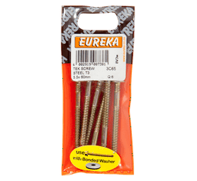 Eureka 6 x Tex Hex Screws Coarse Thread 5.5 x 60 mm
