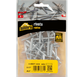 Build and Fix 35 x Large Flange Blind Rivets Silver 21 x 4.8 mm