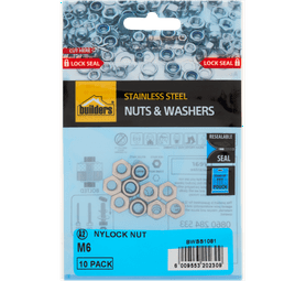 Build and Fix 10 x 6mm Stainless Steel Nylock Nuts