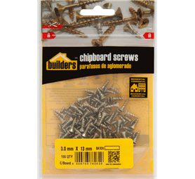 Build and Fix 100 x Chipboard Screws 3 x 13 mm