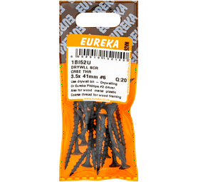 Eureka 20 x Coarse Thread Drywall Screws 3.5 x 41 mm