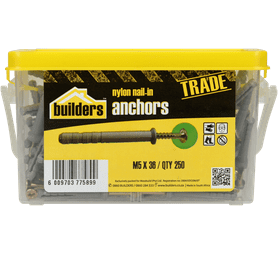 Build and Fix 250 x Nylon Nail in Anchors 5 x 36 mm
