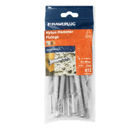 Rawlplug 12 x Nylon Hammer In Fixing Countersunk Head 8 x 80 mm