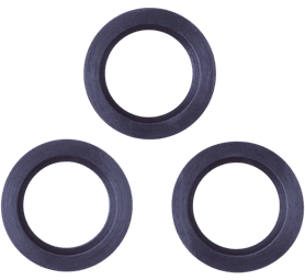 Safegas 3 x Rubber Lamp Washers Black