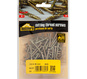 Build and Fix 100 x Cut Thread Screws 3.5 x 30 mm