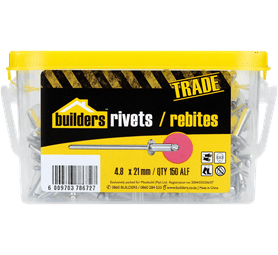 Build and Fix 150 x Large Flange Bond Rivets Silver 4.8 x 21 mm