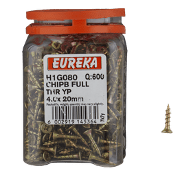 Eureka H1G080 4.0 x 20 mm Chipboard Screw Full 600 Pack