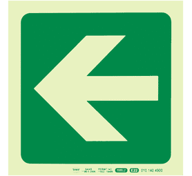 Parrot Products Photoluminescent E22 Arrow Left Sign Green 190 mm
