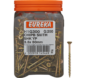Eureka H1G300 3.5 x 50 mm Chipboard Screw Smooth 200 Pack