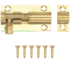 Build and Fix 50 mm Straight Barrel Bolt Polished Brass