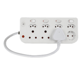 Electricmate 8-Way Switched Multi-Plug White