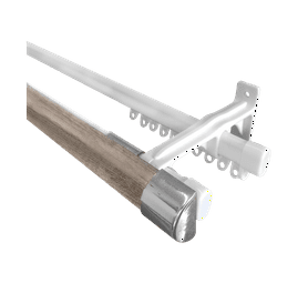 Double Rod and Track German Silver 33 x 3000 mm