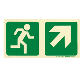 Parrot Products Photoluminescent E11 Running Man and Diagonal Arrow Up and Right Sign Green 190 mm