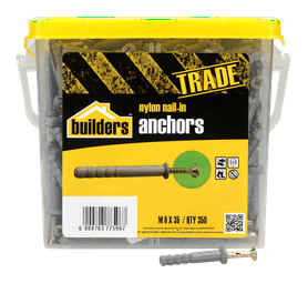 Build and Fix 350 x Nylon Nail in Anchors 6 x 35 mm