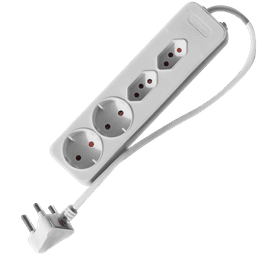 PowerWorx 4-Way New Standard Core Multi Plug White - Exclusive to Build and Fix