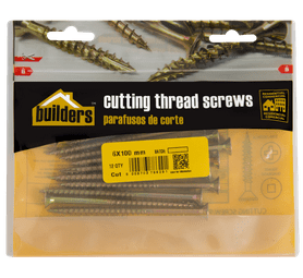 Build and Fix 12 x Cut Thread Screws 6 x 100 mm