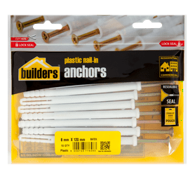 Build and Fix 10 x Plastic Nail in Anchors 8 x 120 mm
