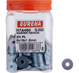 Eureka 300 x Medium Washers 5 x 18 x 1.5 mm