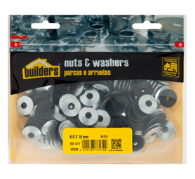 Build and Fix EPDM 200 x Bond Washers Silver 6.0 x 19 mm