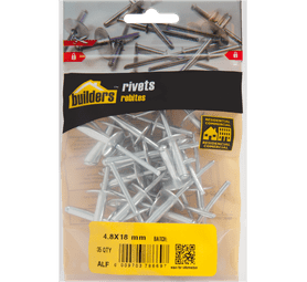 Build and Fix 35 x Large Flange Bond Rivets Silver 4.8 x 18 mm