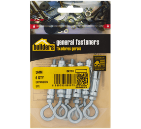Build and Fix 6 x Expansion Eye Bolts 5 mm