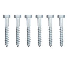 Eureka 1CA70U 10 x 75 mm Coach Screw Galvanised 6 Pack