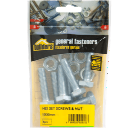 Build and Fix BP-SETN1040-8 8 x Hex Bolts and Nuts Set 10 x 40 mm