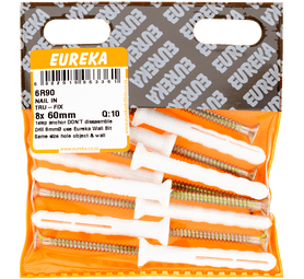Eureka 6R90 10 x Nail In Tru Fix White 8 x 60 mm