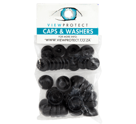 ViewProtect 24 x Cover Caps and Washers Black