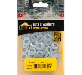 Build and Fix 100 x Flat Washers Silver 8 mm