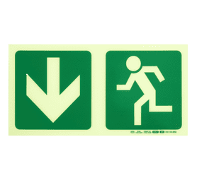 Parrot Products Photoluminescent E3 Arrow Down and Running Man Sign Green 190 mm