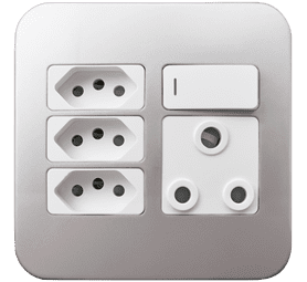 Veti Switch Plug 1x16a 3xeuro - White/Silver