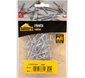 Build and Fix 30 x Large Flange Bond Rivets Silver 3.2 x 10 mm