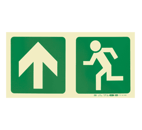 Parrot Products Photoluminescent E10 Arrow Up and Running Man Sign Green 190 mm