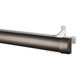 Design House 40PP3C Double 40 mm Rod and Track Metallic Silver 2000 mm
